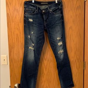 Express bootcut destroyed jeans